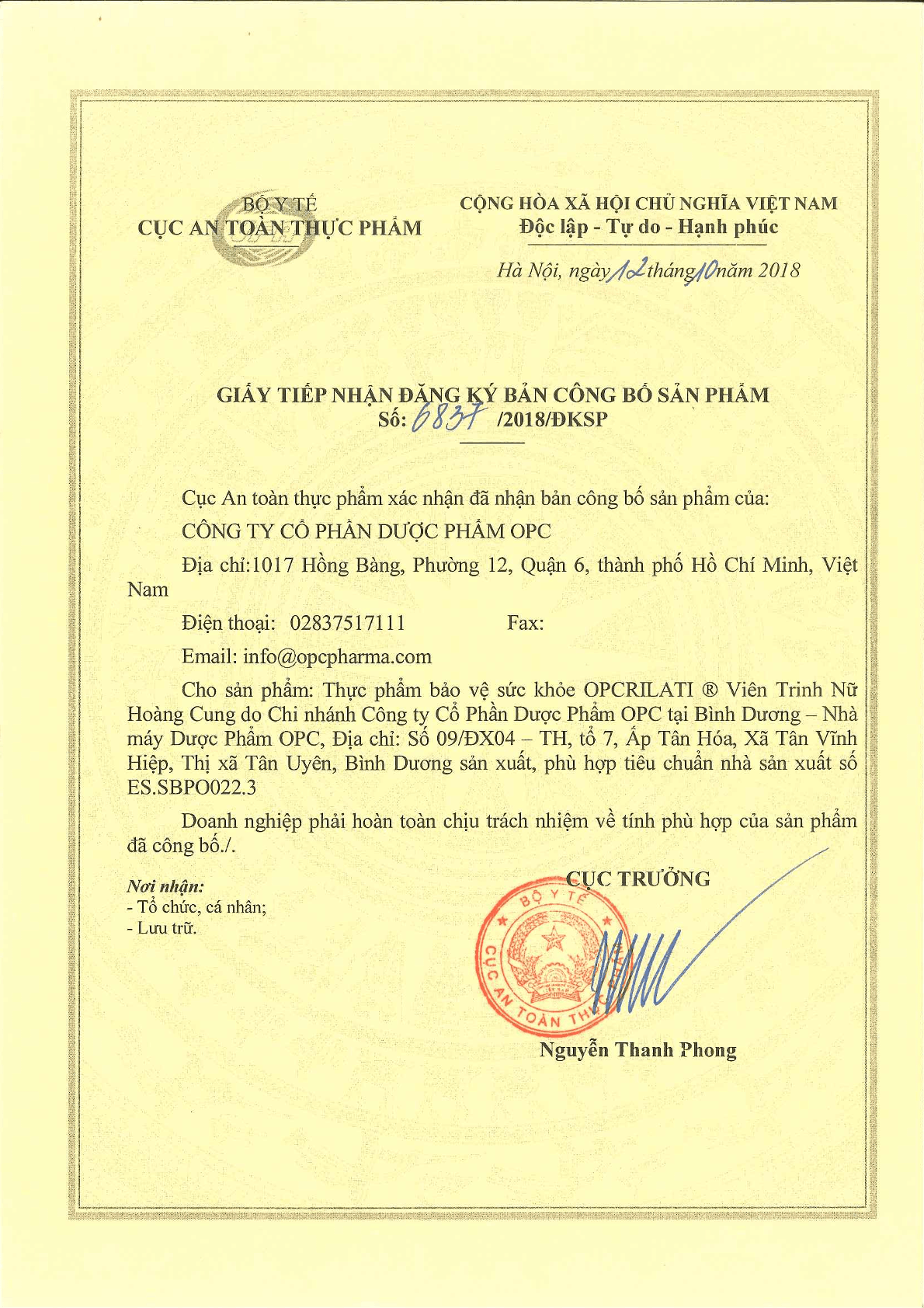 CBSP OPCRILATI Viên trinh nữ hoàng cung CBSP OPCRILATI Viên trinh nữ hoàng cung