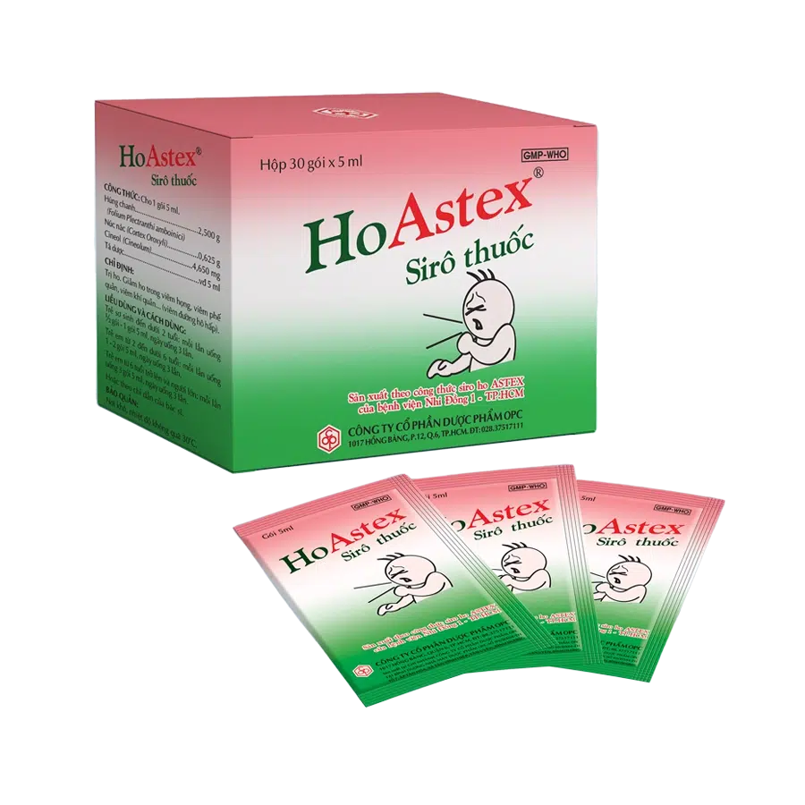 SIRO HO ASTEX GIẢM HO HIỆU QUẢ TRONG VIÊM HỌNG VÀ PHẾ QUẢN
