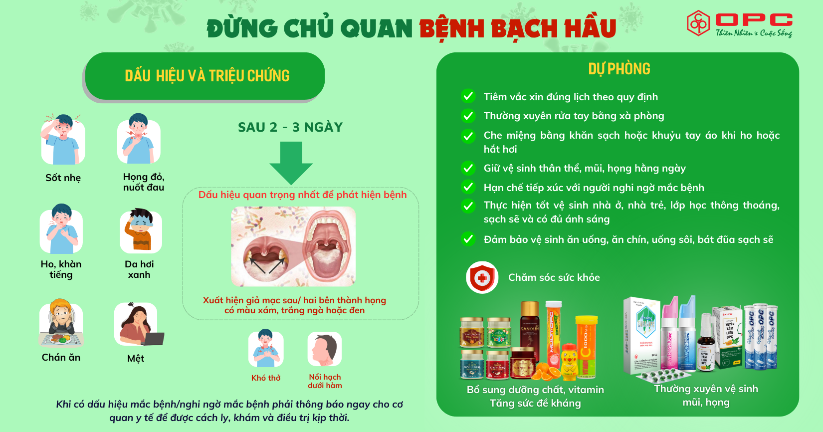 ĐỪNG CHỦ QUAN VỚI BỆNH BẠCH HẦU