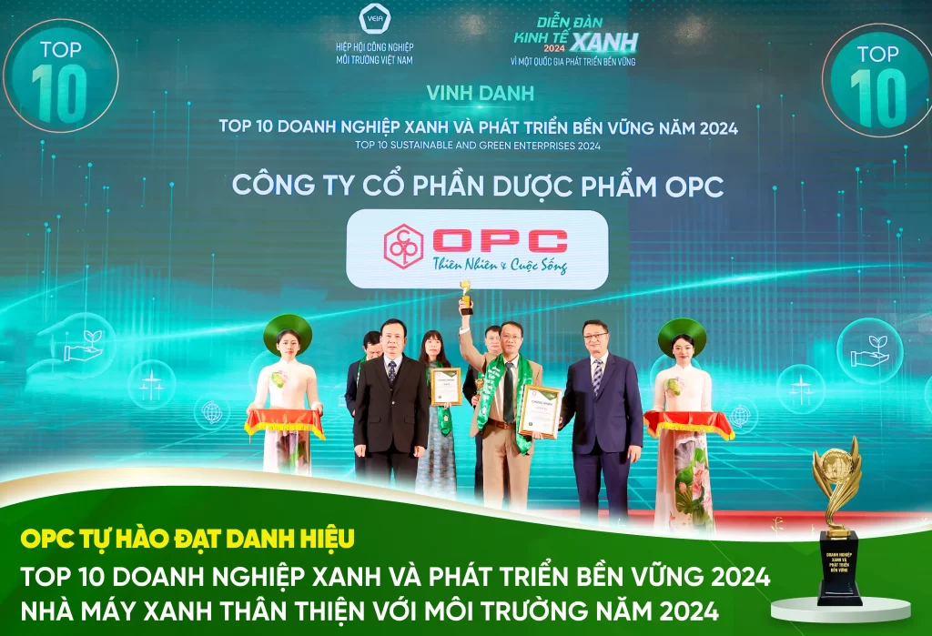 OPC TỰ HÀO ĐƯỢC VINH DANH “TOP 10 DOANH NGHIỆP XANH & PHÁT TRIỂN BỀN VỮNG 2024” & “NHÀ MÁY XANH THÂN THIỆN VỚI MÔI TRƯỜNG 2024”