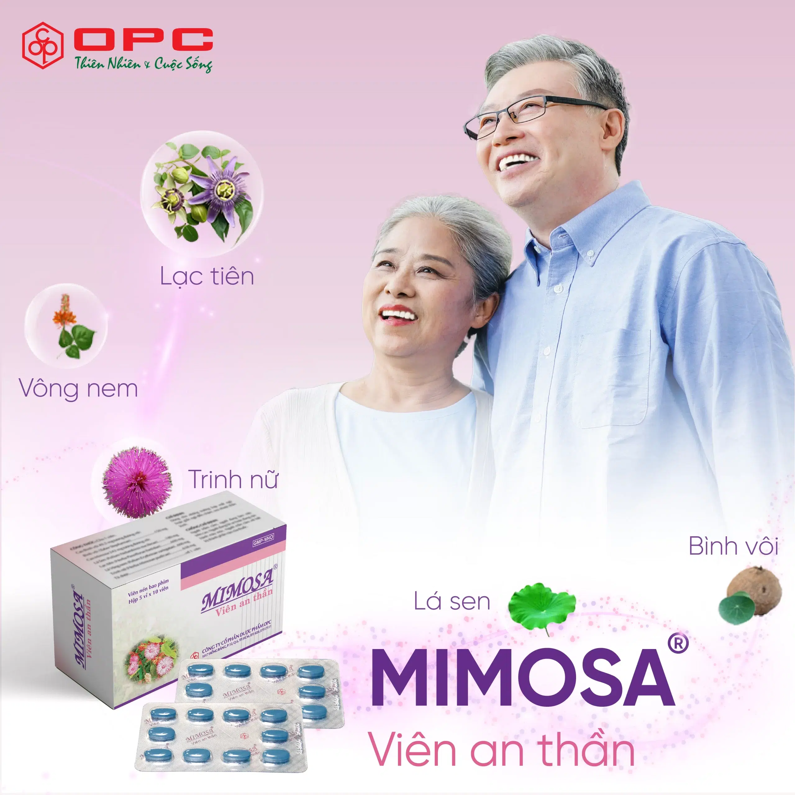 Mimosa, opc, mimosa viên an thần