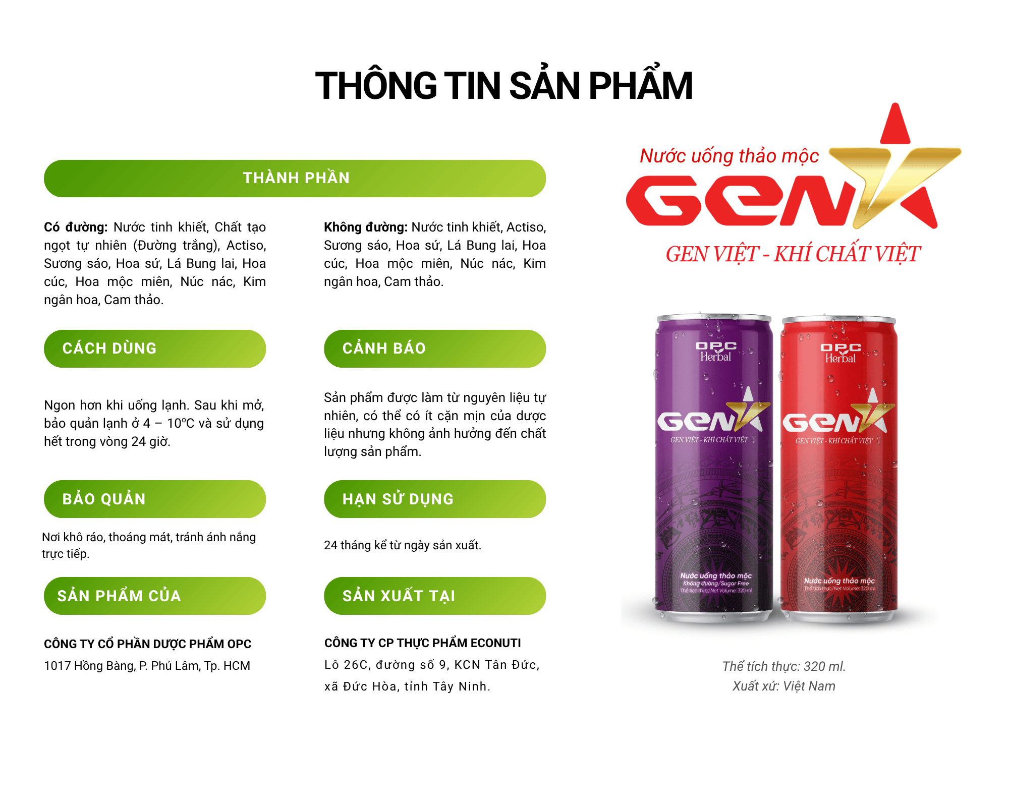 Thông tin SP Gen V