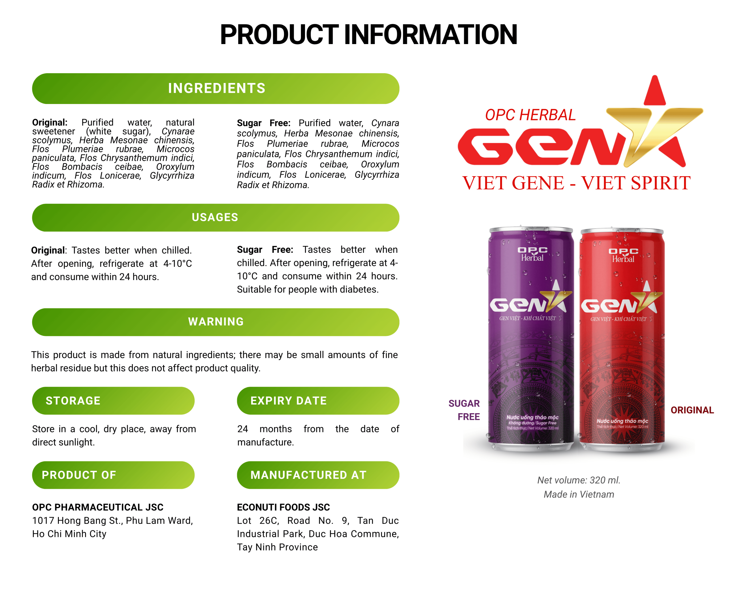 HERBAL OPC Gen V web info